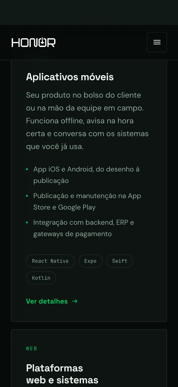 Honor Brasil — screen 3